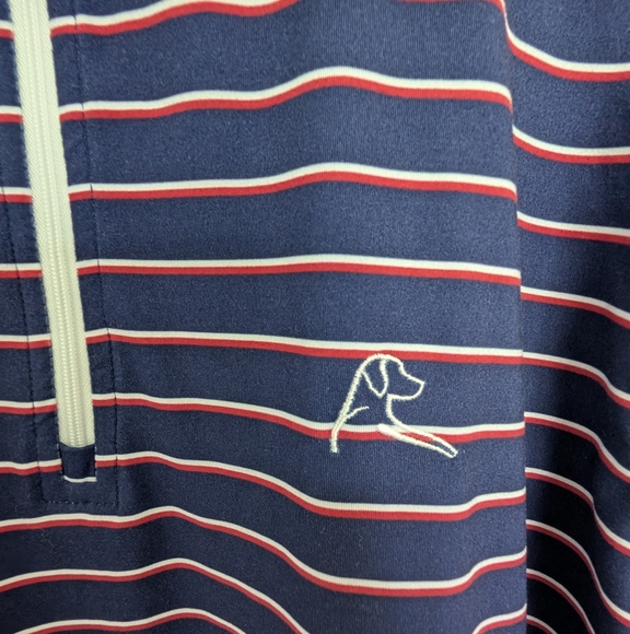 Rhoback Quarter Zip Patriotic Long Sleeve Polo Golf Shirt Men's Size Medium - Picture 2 of 9